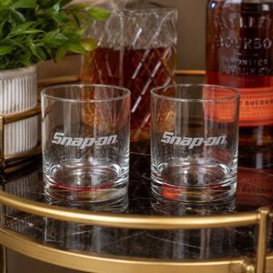 Snap-On Tools Logo Whiskey Glass Set Barware Rocks Tumblers w/ Gift Box